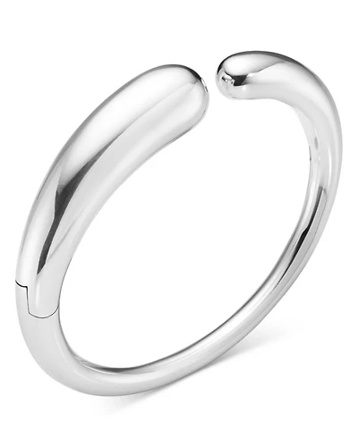 Sterling Silver Mercy Sculptural Hinged Bangle Bracelet