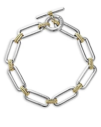 18K Yellow & Sterling Silver Signature Caviar Large Link Toggle Bracelets