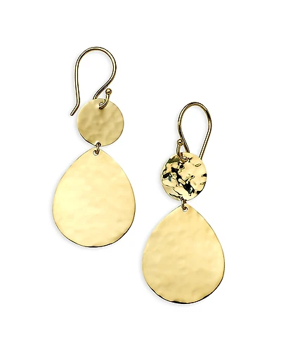 Ippolita 18K Yellow Gold Classico Crinkle Double Drop Earrings