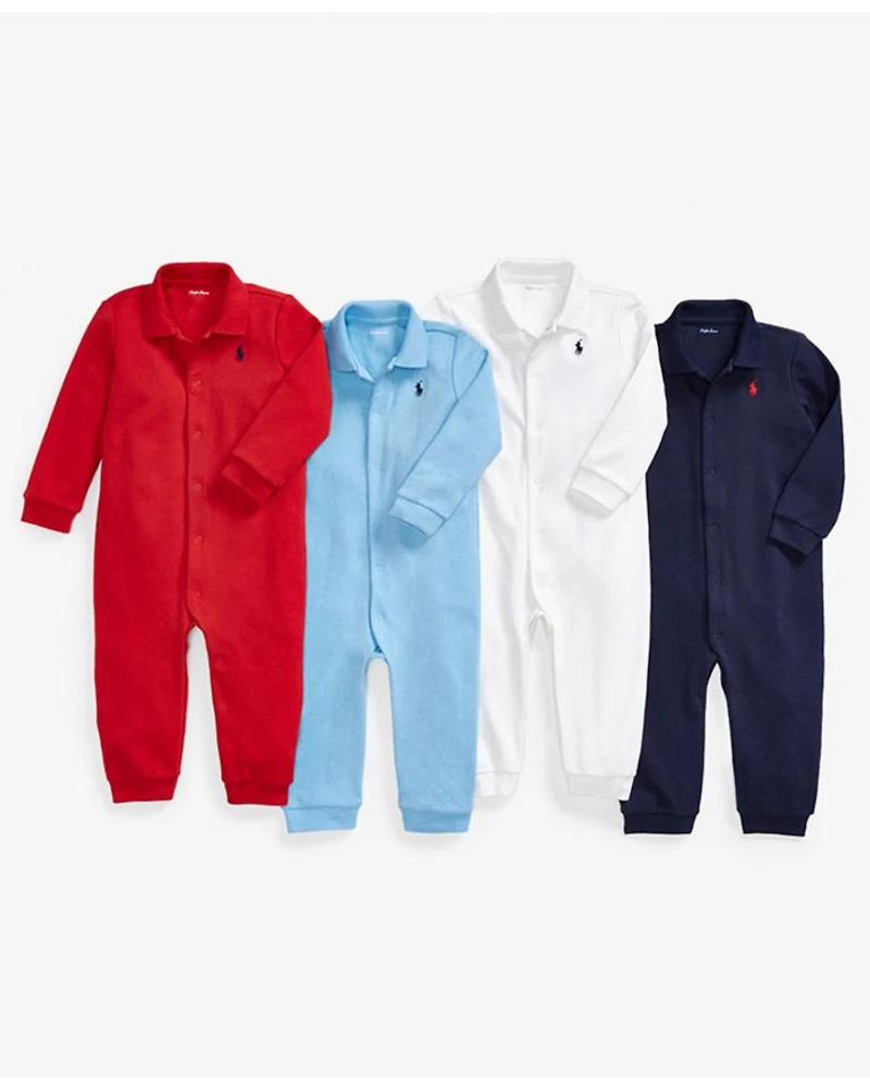 Boys' Interlock Solid Coverall - Baby