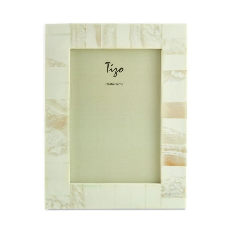 Bone Look Block Frame Natural White, 4" x 6"