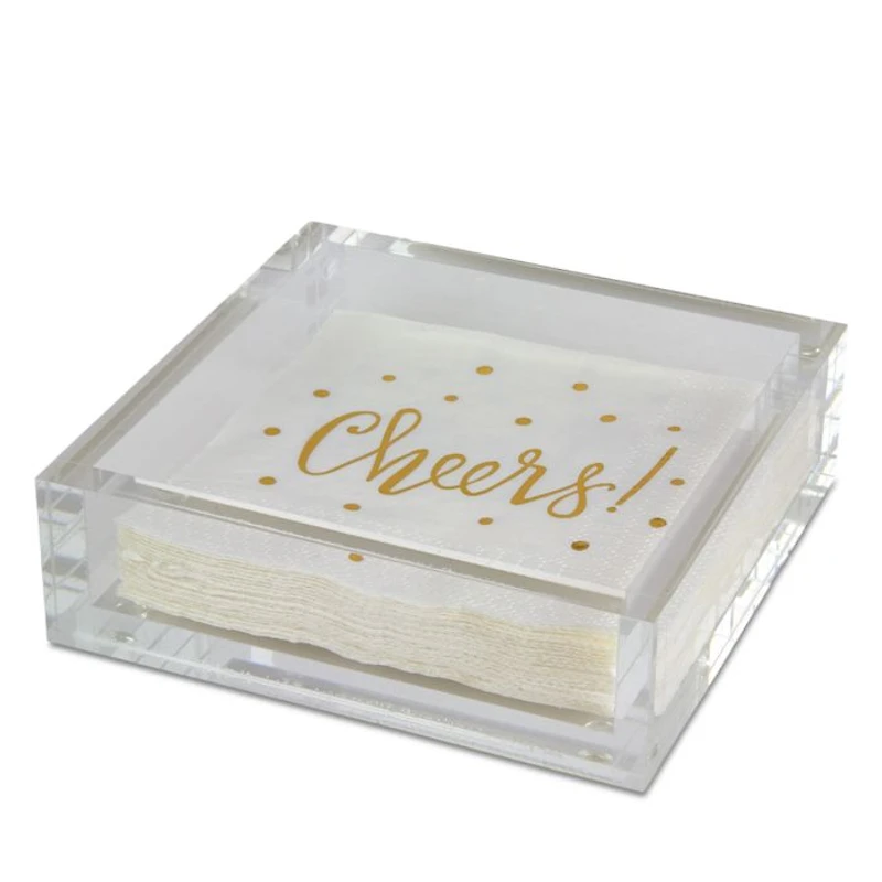 Clear Lucite Cocktail Napkin Tray