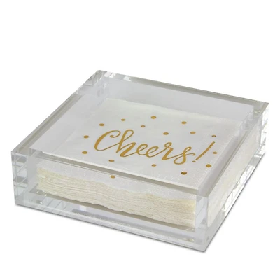 Clear Lucite Cocktail Napkin Tray