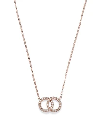 Diamond Double O Pendant Necklaces 14K Gold, 0.25 tcw each