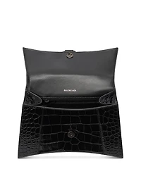 Hourglass Handbag Crocodile Embossed