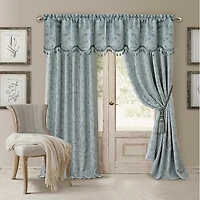 Elrene Home Fashions Mia Jacquard Scroll Blackout Window Curtain Panel