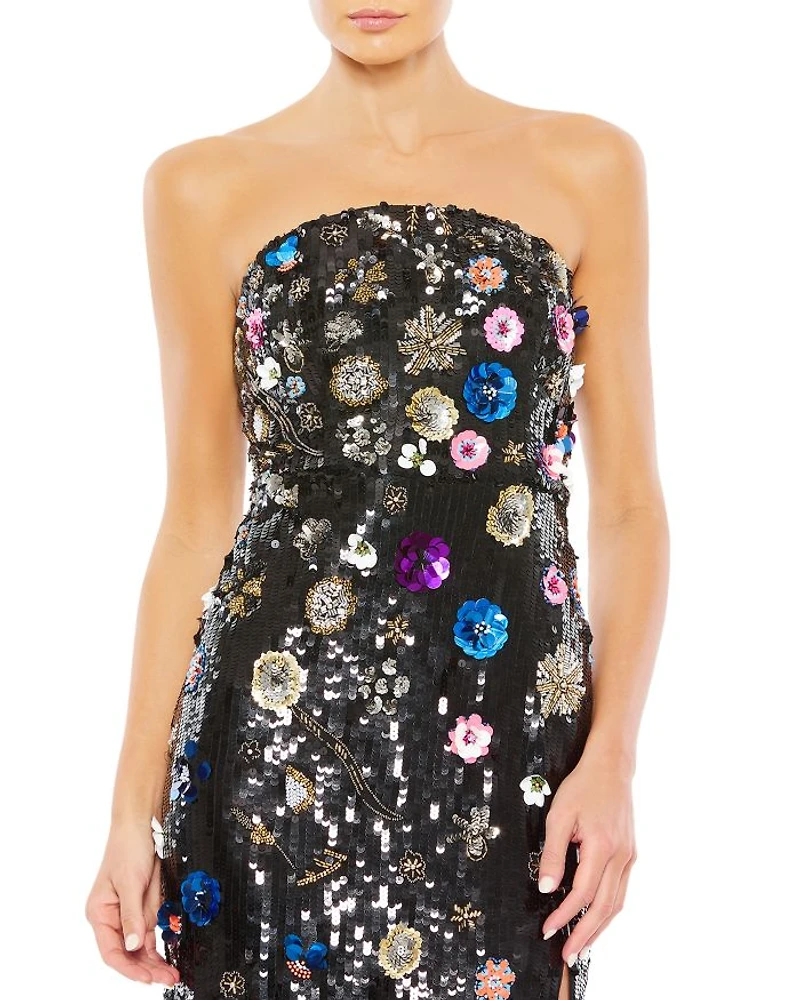 Floral Sequin Gown