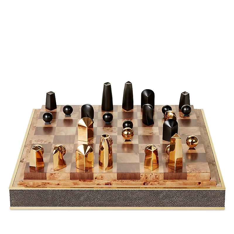 Aerin Faux Shagreen Chess Set