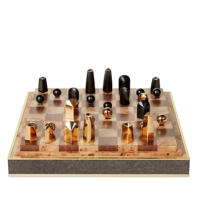 Aerin Faux Shagreen Chess Set