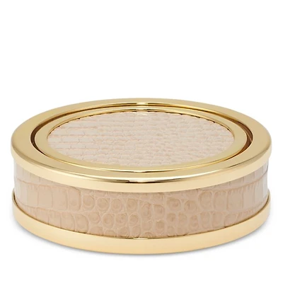 Classic Croc Embossed Leather Coasters, Set of 4
