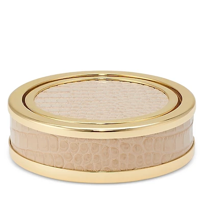 Aerin Classic Croc Embossed Leather Coasters, Set of 4