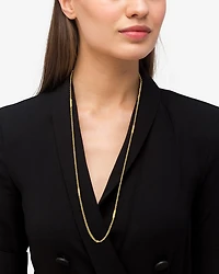 18K Gold Superfine Caviar Station Chain Necklace, 32"