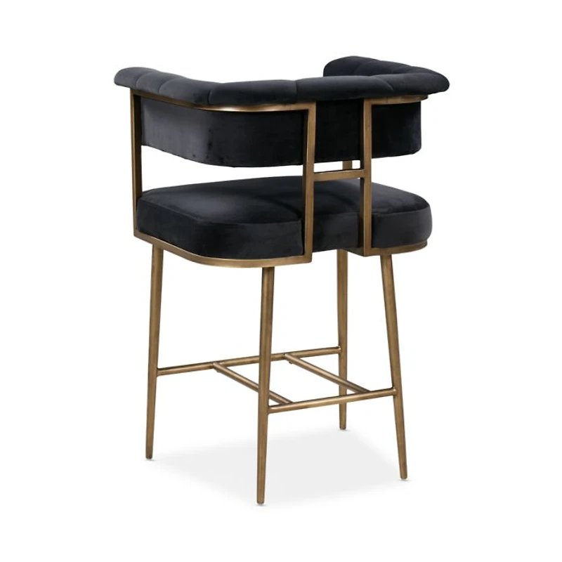 Astrid Grey Velvet Bar Stool