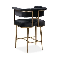 Astrid Grey Velvet Bar Stool