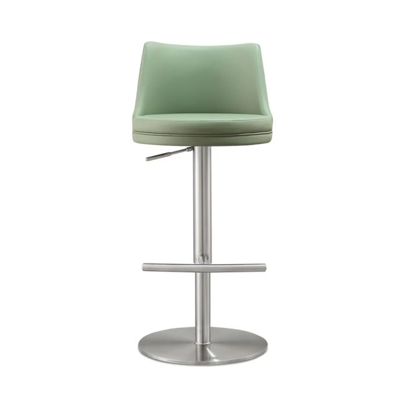Reagan Performance Faux Leather Silver Adjustable Stool