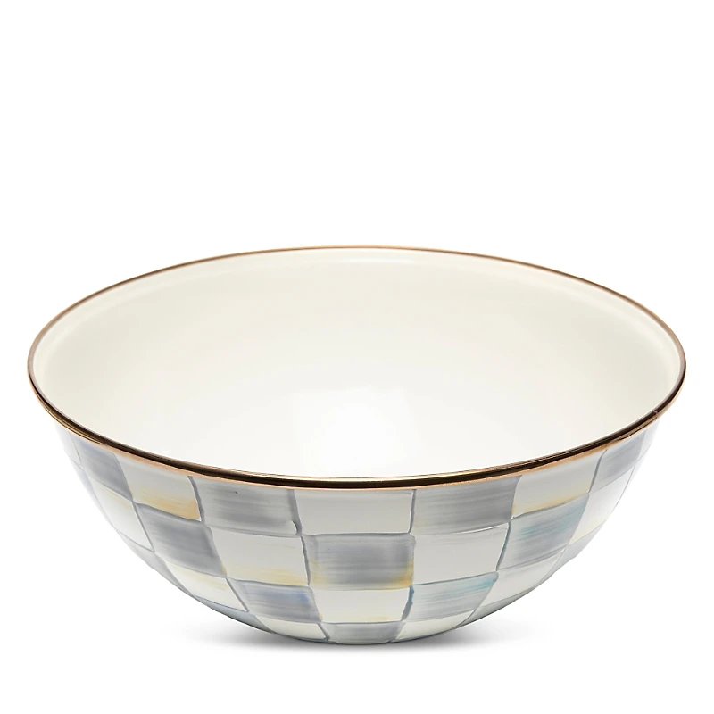 Mackenzie-Childs Sterling Check Large Enamel Everyday Bowl