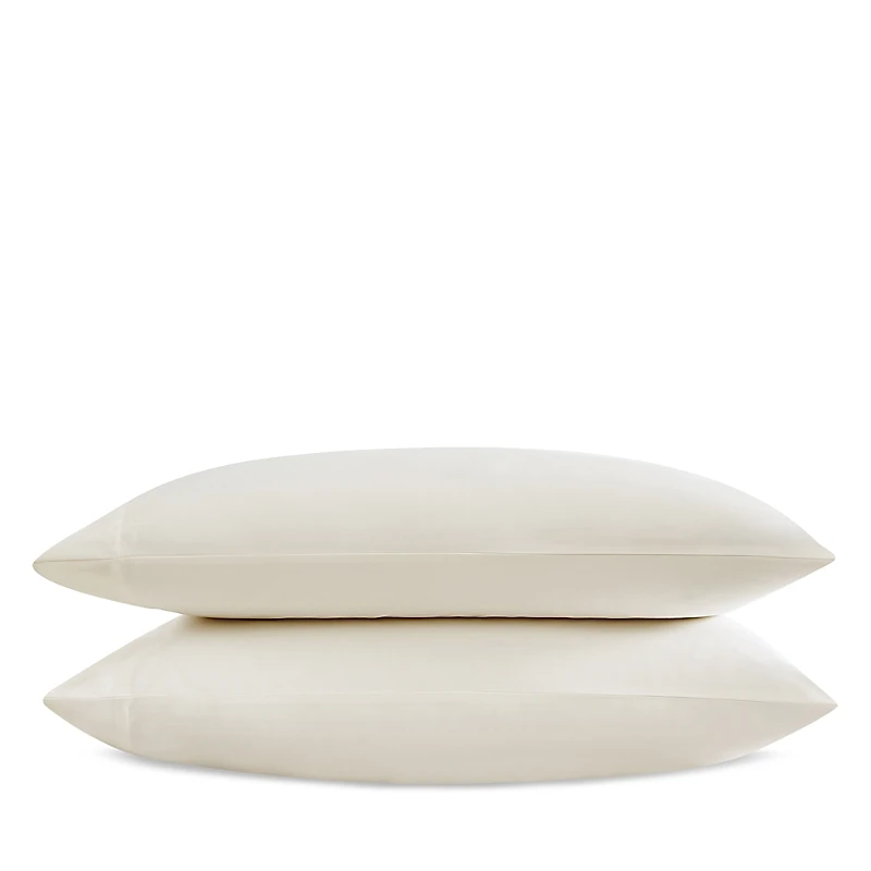 Vera Wang Solid Cvc Sateen Natural Queen Pillowcase, Pair