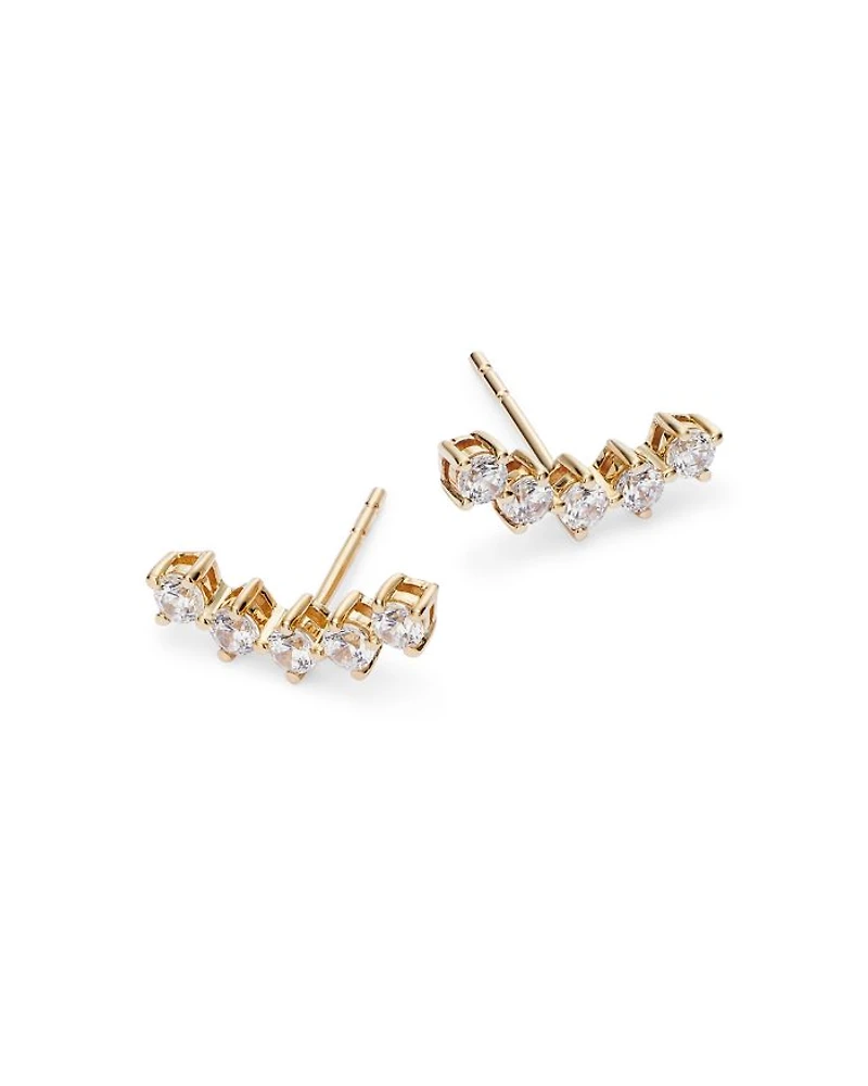 Diamond Ear Climbers 14K Gold, 0.50 tcw