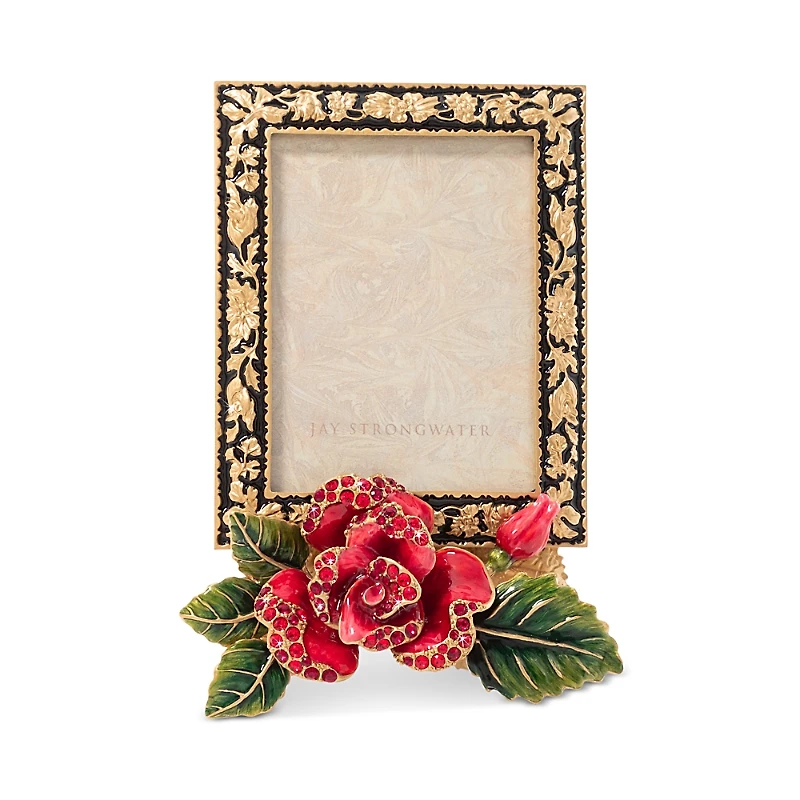 Jay Strongwater Night Bloom Rose Frame, 3 x 4