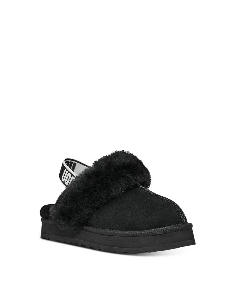Girls' Funkette Shearling Slingback Slippers - Toddler