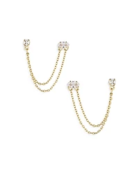 Ettika Draped Chain Double Piercing Earrings