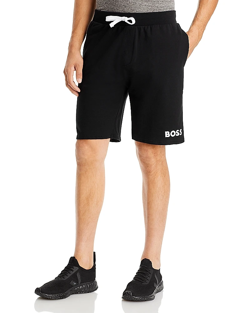 Boss Ease Cotton Logo Print Shorts Regular Fit