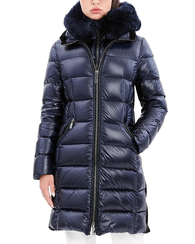 Dawn Levy Kat Shearling Trim Down Puffer Coat