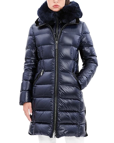 Dawn Levy Kat Shearling Trim Down Puffer Coat