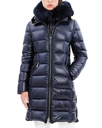 Dawn Levy Kat Shearling Trim Down Puffer Coat