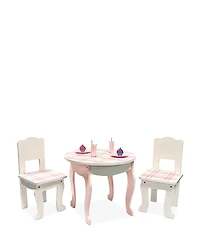 Sophia's by Teamson Kids Aurora Princess 18 Doll Pink Plaid Table & Chair with Accessories, Delight Pink - Ages 3-7