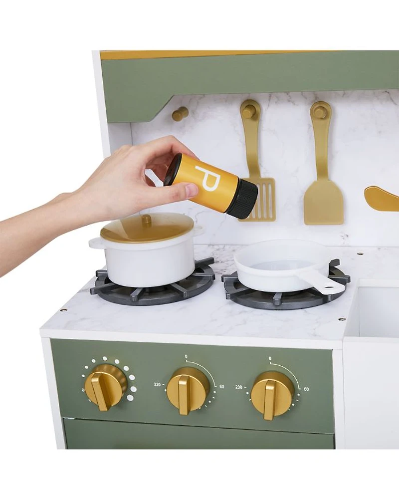 Kids Versailles Deluxe Classic Play Kitchen Olive Green - Ages 3-7