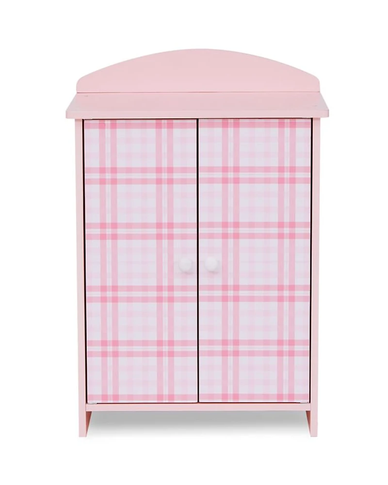 Kids Aurora Princess 18" Doll Pink Plaid Closet with Bathrobe & Slipper Pink/White - Ages 3-7