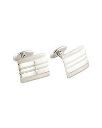 David Donahue Sterling Silver Lined Rectangular Cufflinks