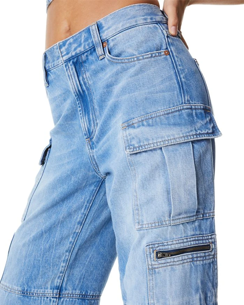 Breslin Denim Corset Top & Cay Baggy Cargo Jeans