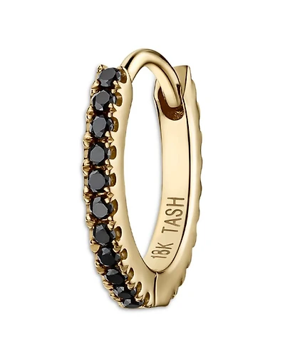 18K Yellow Gold & Black Diamond Eternity Earring, 0.10 tcw