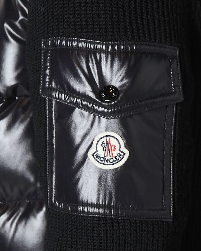 Padded Wool Puffer Cardigan