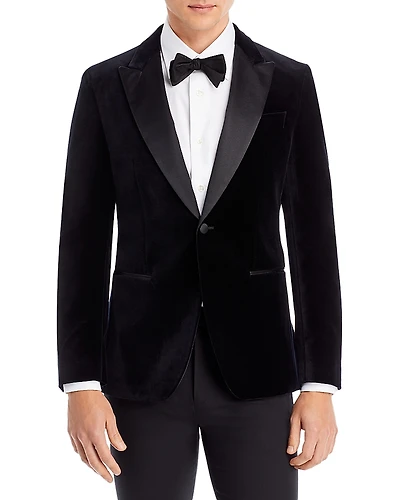 Boss Velvet Satin Peak Slim Fit Dinner Jacket