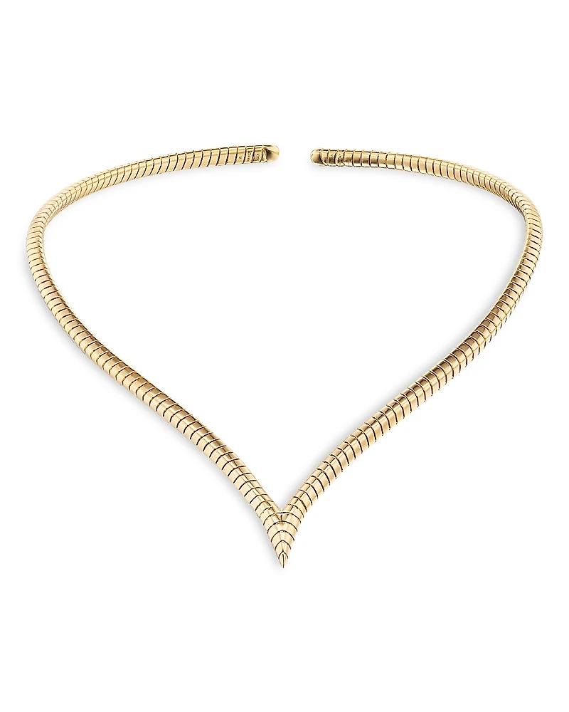Marina B 18K Yellow Gold Trisolina V Collar Necklace, 14