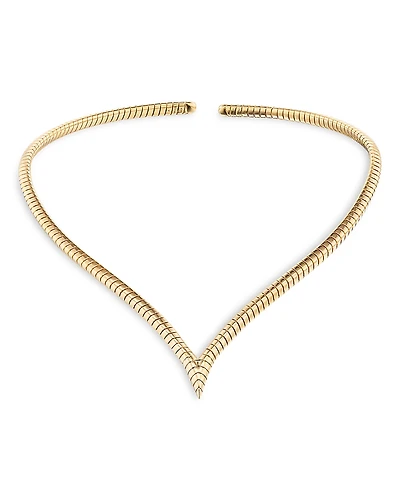 Marina B 18K Yellow Gold Trisolina V Collar Necklace, 14