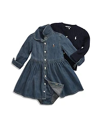 Girls' Long Sleeve Denim Dress & Bloomers Set - Baby