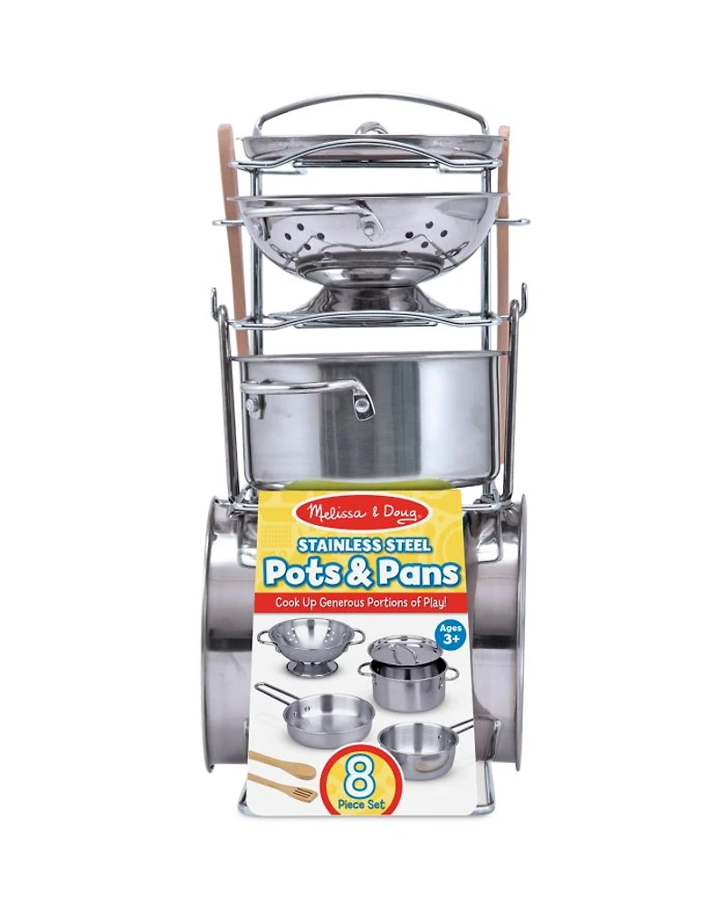 Stainless Steel Pots & Pans Play Set - Ages 3+