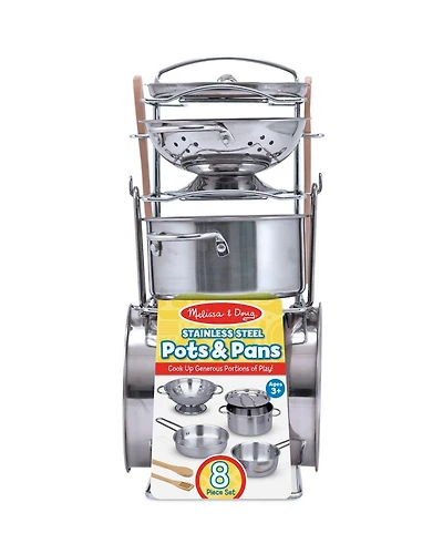Stainless Steel Pots & Pans Play Set - Ages 3+