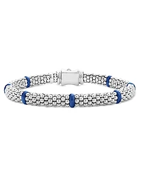 Lagos Ultramarine Ceramic & Sterling Silver Blue Caviar Station Bracelet