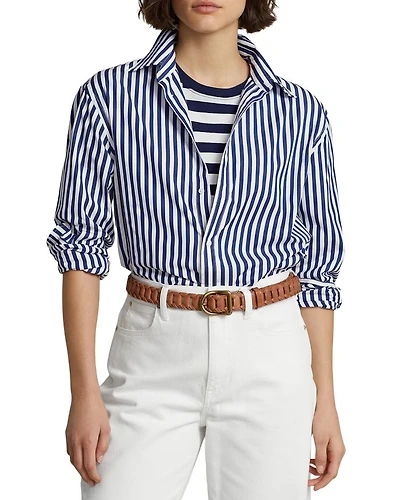Striped Long Sleeve Cotton Shirt