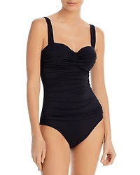 Bleu by Rod Beattie Shirred Bandeau One Piece Swimsuit