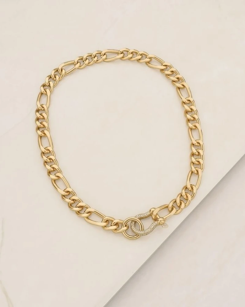 Cuffed Love Pavé Collar Necklace in 18K Gold Plated, 16"