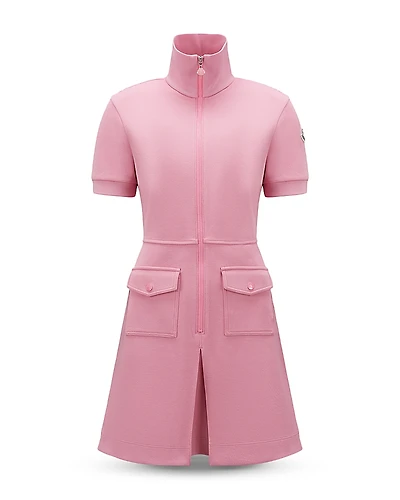 Moncler Zip Front Short Sleeve Dress