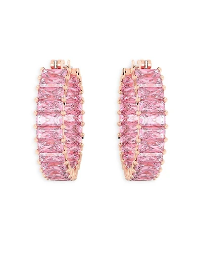 Matrix Baguette Crystal Hoop Earrings