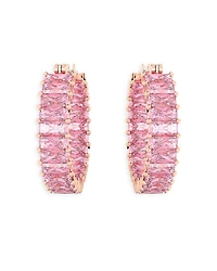 Matrix Baguette Crystal Hoop Earrings