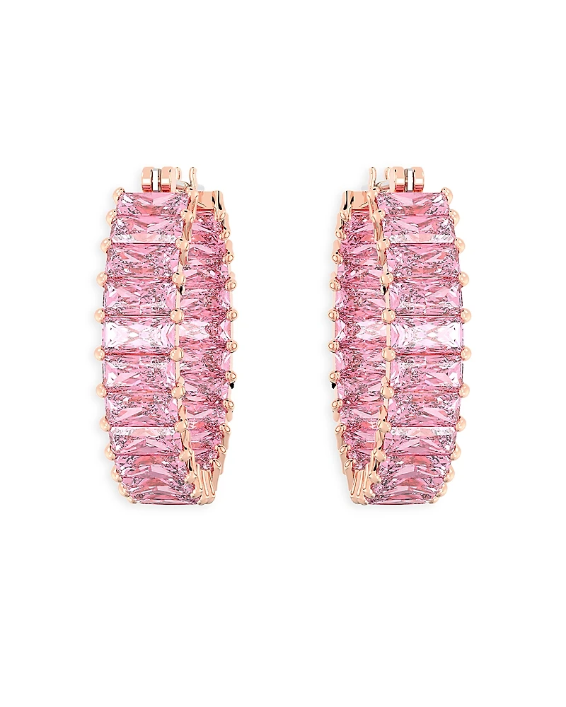 Swarovski Matrix Baguette Crystal Hoop Earrings